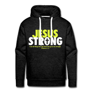 Jesus Strong Men’s Premium Hoodie - charcoal grey