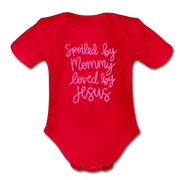 Organic Short Sleeve Baby Bodysuit - red