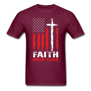 Faith Over Fear Men's T-Shirt - burgundy