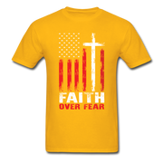 Faith Over Fear Men's T-Shirt - gold