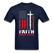 Faith Over Fear Men's T-Shirt - navy
