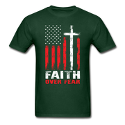 Faith Over Fear Men's T-Shirt - forest green