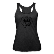 I Am A Child Of God  Racerback Tank - heather black