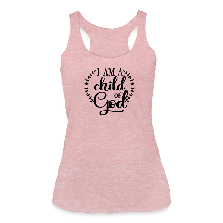 I Am A Child Of God  Racerback Tank - heather dusty rose