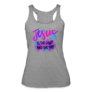 Jesus Is The Light And The Way Racerback Tank - heather grey