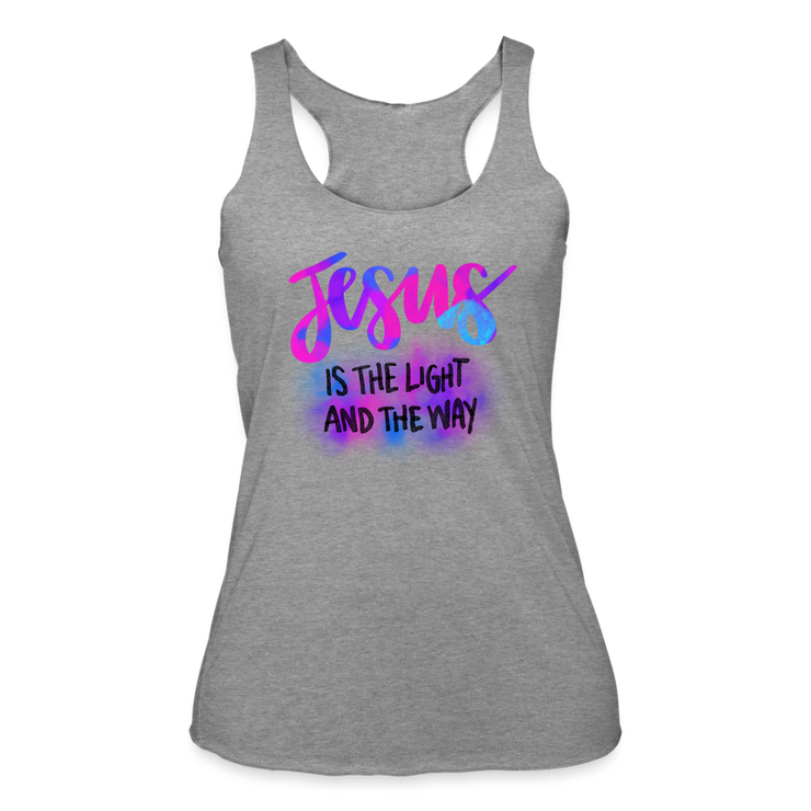 Jesus Is The Light And The Way Racerback Tank - heather grey