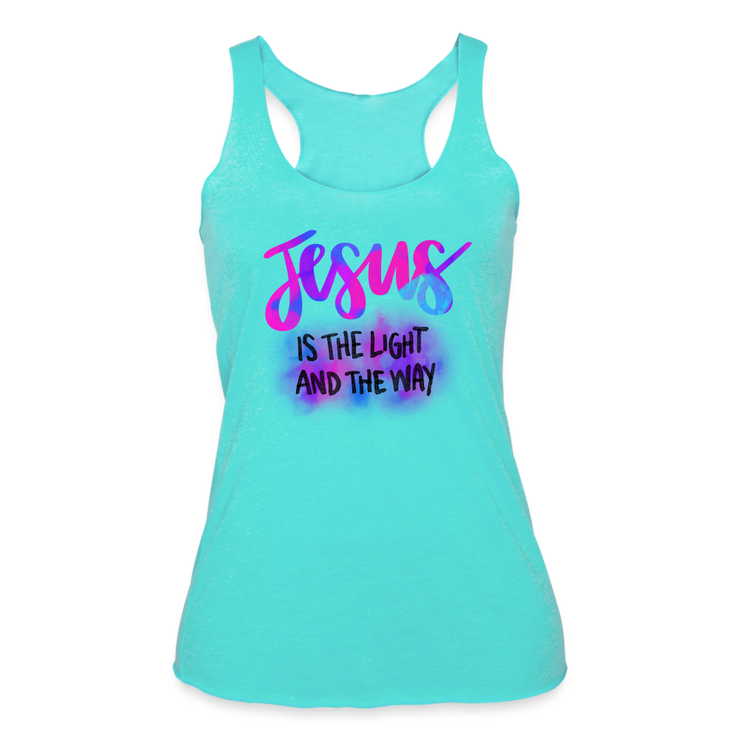 Jesus Is The Light And The Way Racerback Tank - turquoise