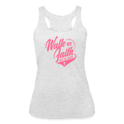 Walk By Faith Not By Sight Racerback Tank - heather white