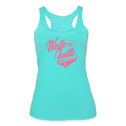 Walk By Faith Not By Sight Racerback Tank - turquoise