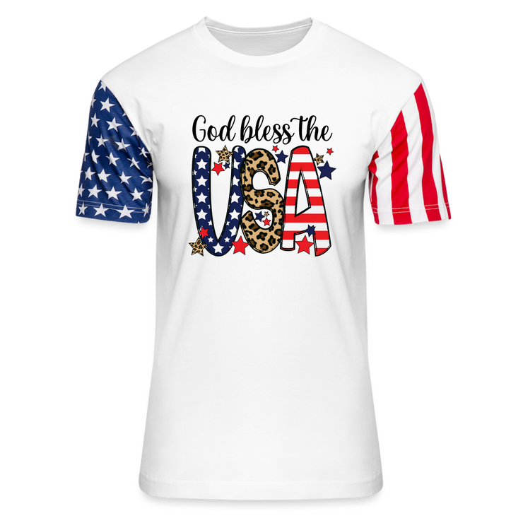 God Bless the USA Stars & Stripes Tee - white