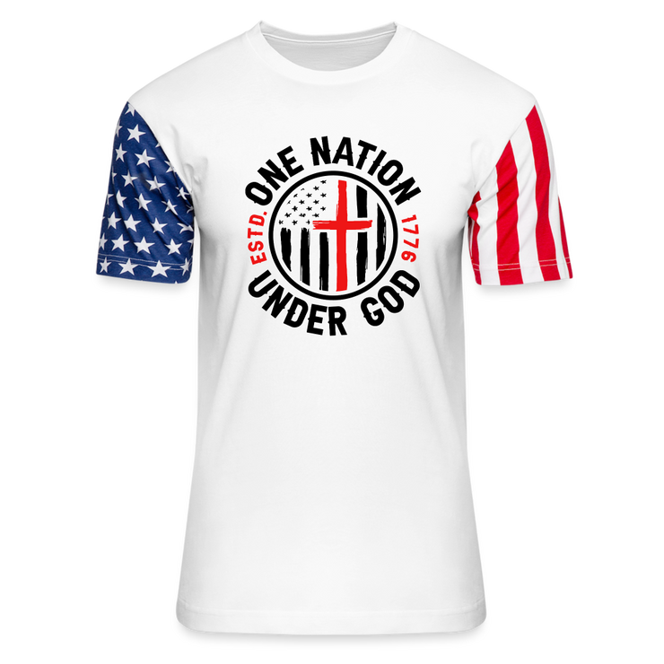 One Nation Under God Stars & Stripes Tee - white